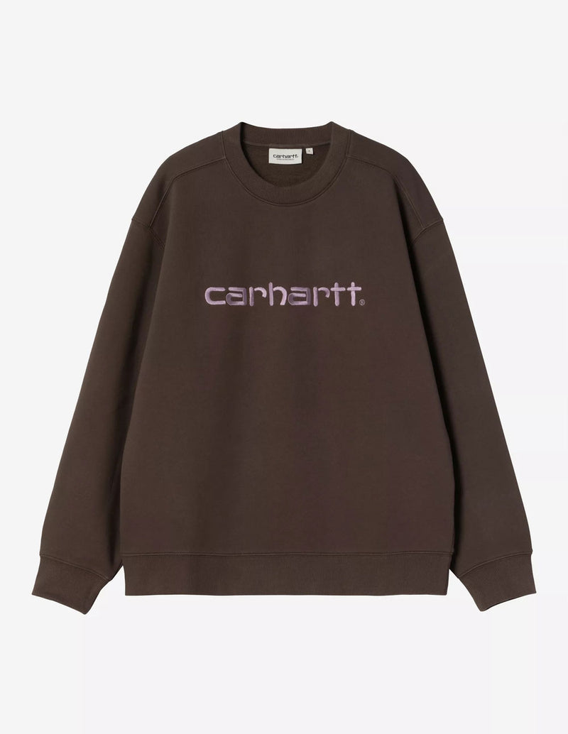 Sudadera Carhartt WIP con Logo Marrón Mujer