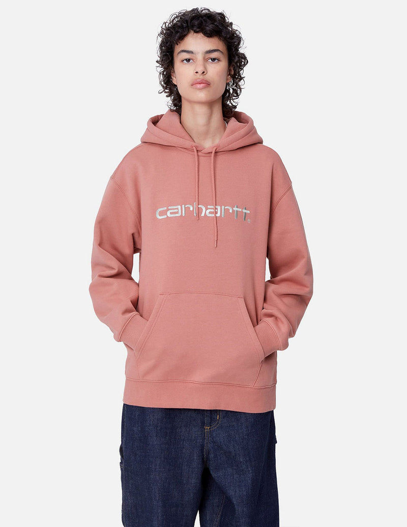 Sudadera con Capucha Carhartt WIP con Logo Rosa Mujer