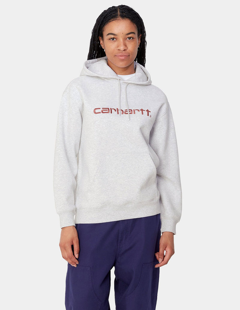 Sudadera con Capucha Carhartt WIP con Logo Gris Mujer