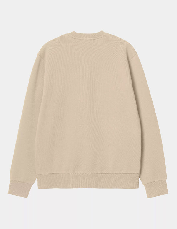 Sudadera Carhartt WIP Script Embroidery Beige Hombre