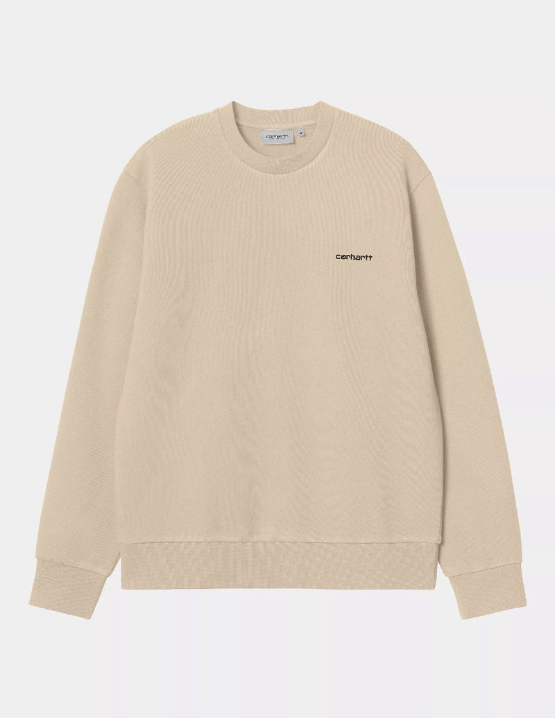 Sudadera Carhartt WIP Script Embroidery Beige Hombre