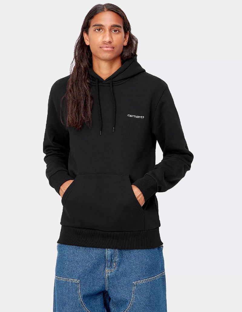 Sudadera con Capucha Carhartt WIP Script Embroidery Negra Hombre