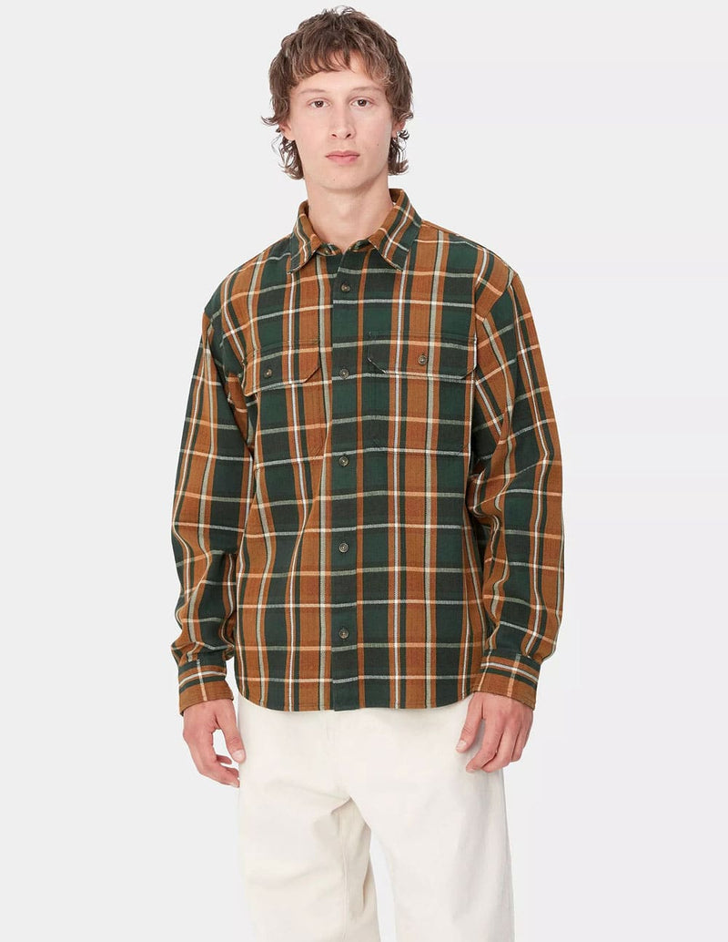 Camisa Carhartt WIP Hobart Marrón Hombre