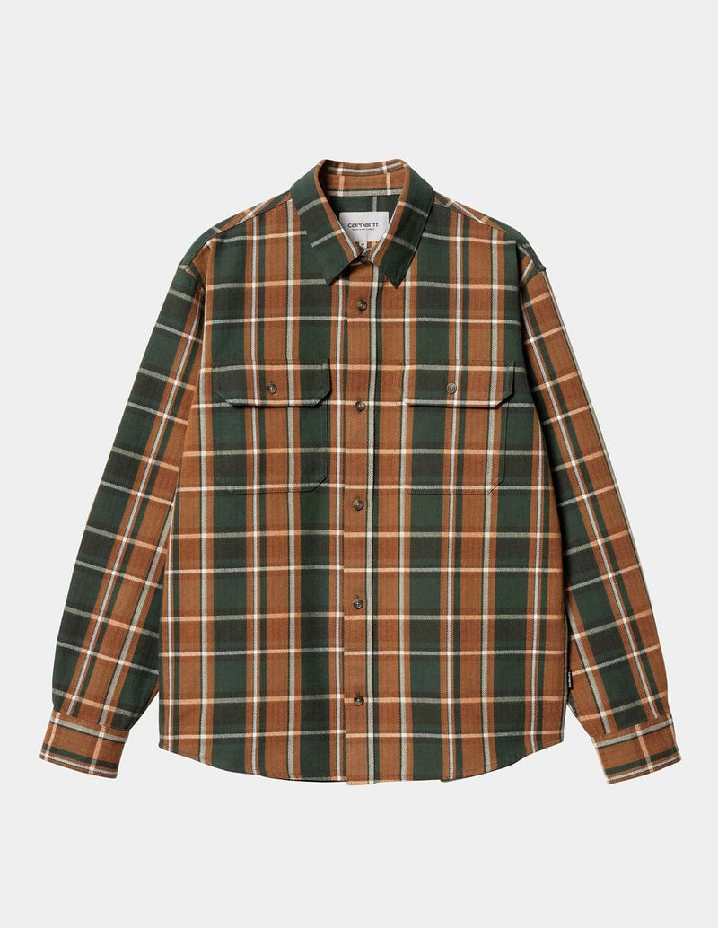 Camisa Carhartt WIP Hobart Marrón Hombre