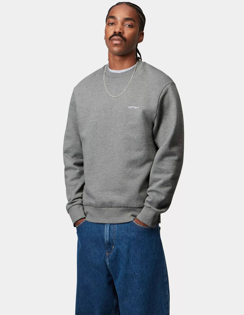Sudadera Carhartt WIP Script Embroidery Gris Hombre