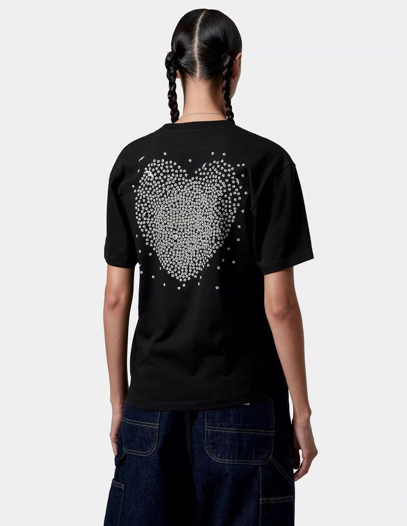 Camiseta Carhartt WIP Hearts Of Hartts Negra Mujer