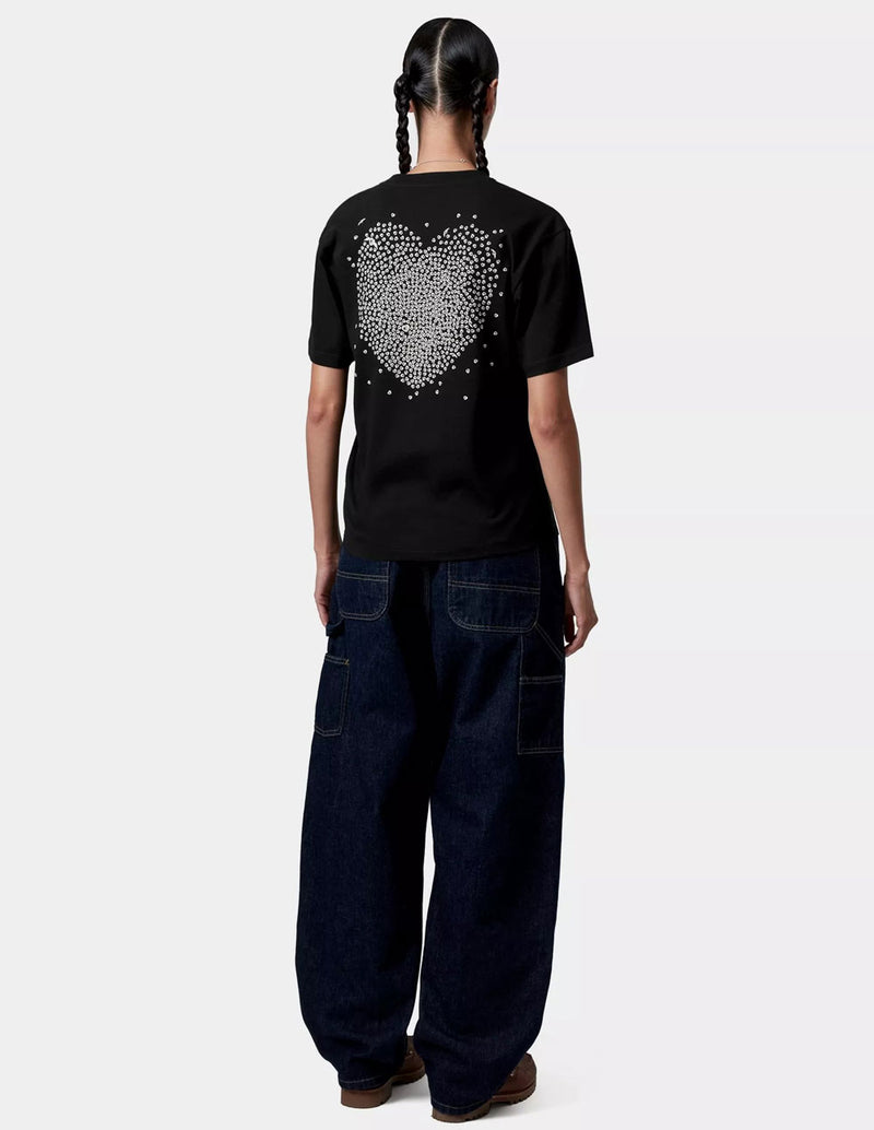 Camiseta Carhartt WIP Hearts Of Hartts Negra Mujer