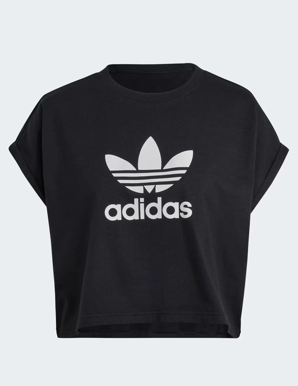 Camiseta Corta adidas Classics Trefoil Negra Mujer