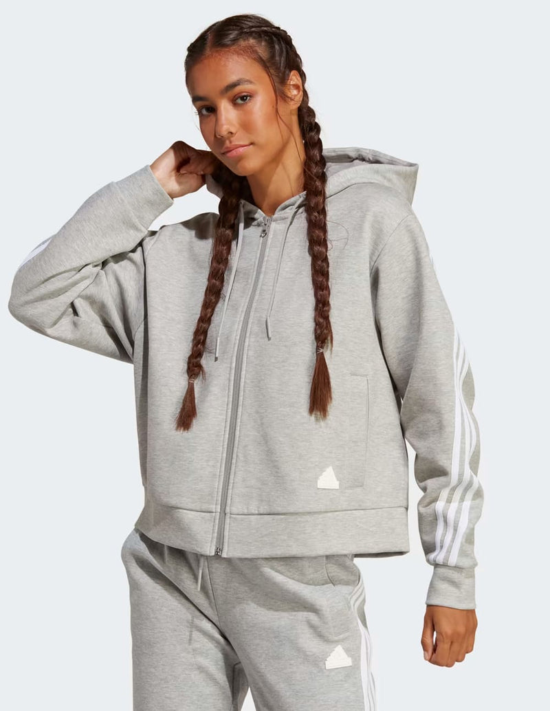 Sudadera con Capucha adidas Future Icons 3-Stripes Gris Mujer