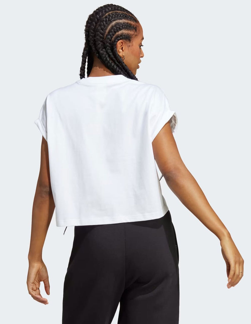 Camiseta Corta adidas Classics Trefoil Blanca Mujer
