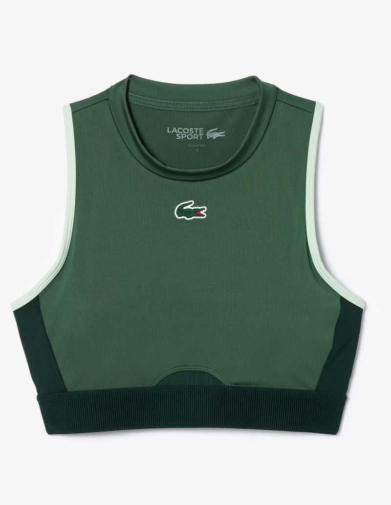 Sujetador Deportivo Lacoste con Logo Verde Mujer