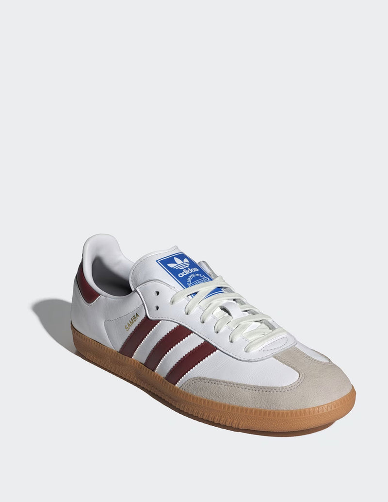 adidas Samba OG Blancas y Burdeos Hombre