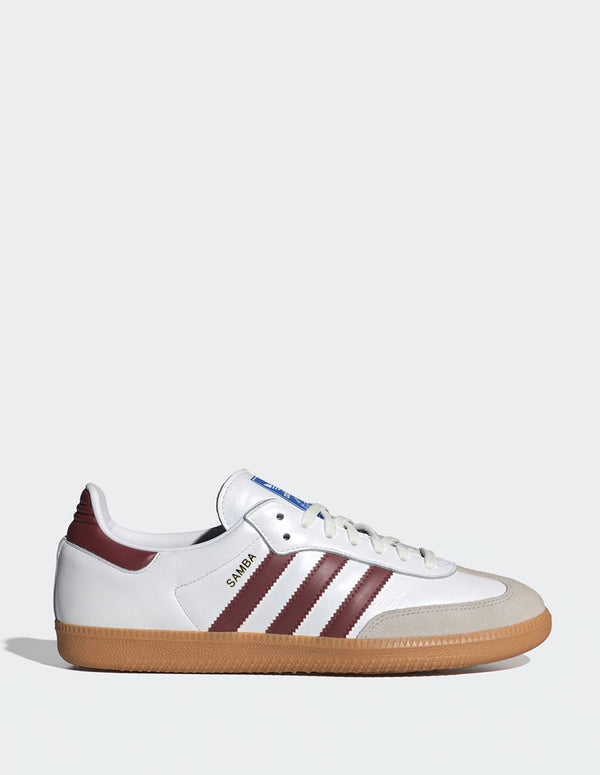 adidas Samba OG Blancas y Burdeos Hombre