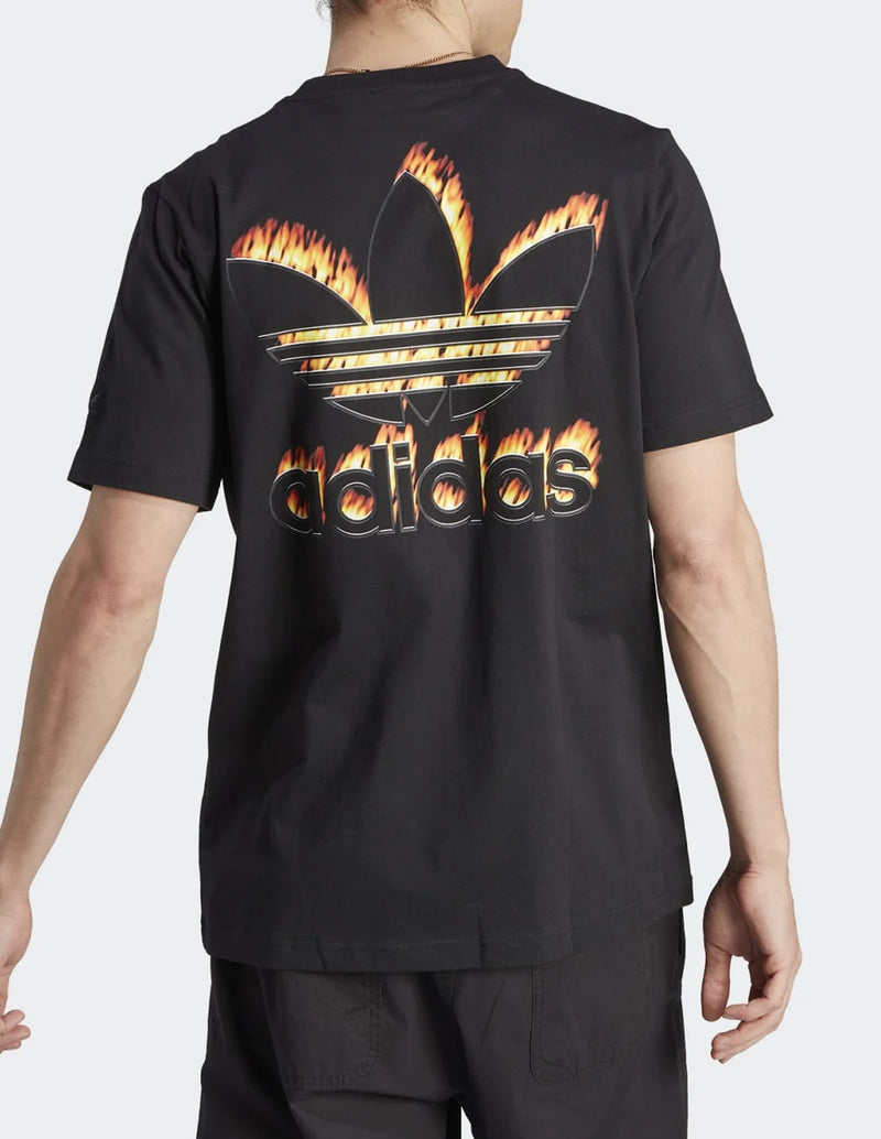 Camiseta adidas Graphics Fire Trefoil Negra Hombre