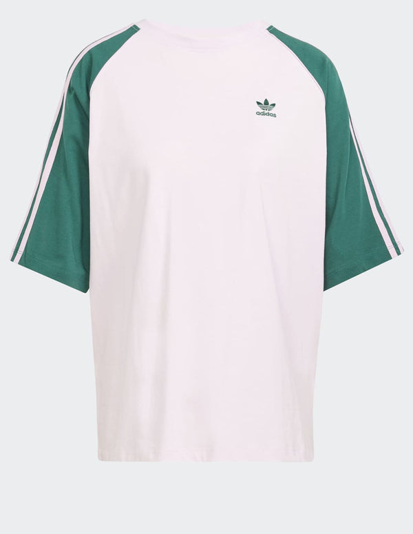 Camiseta adidas Colorblock Oversized Rosa Mujer