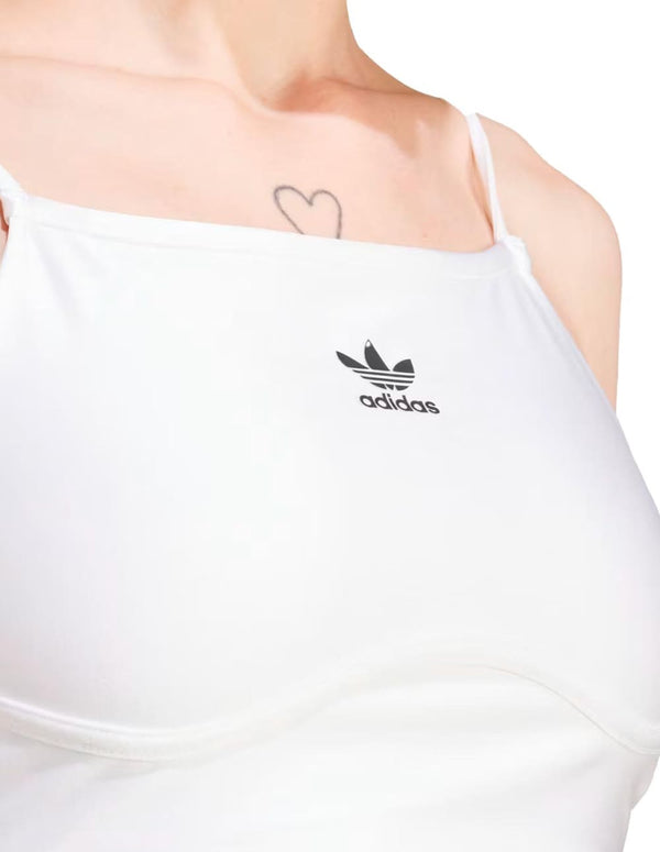 Top adidas con Logo Blanco Mujer