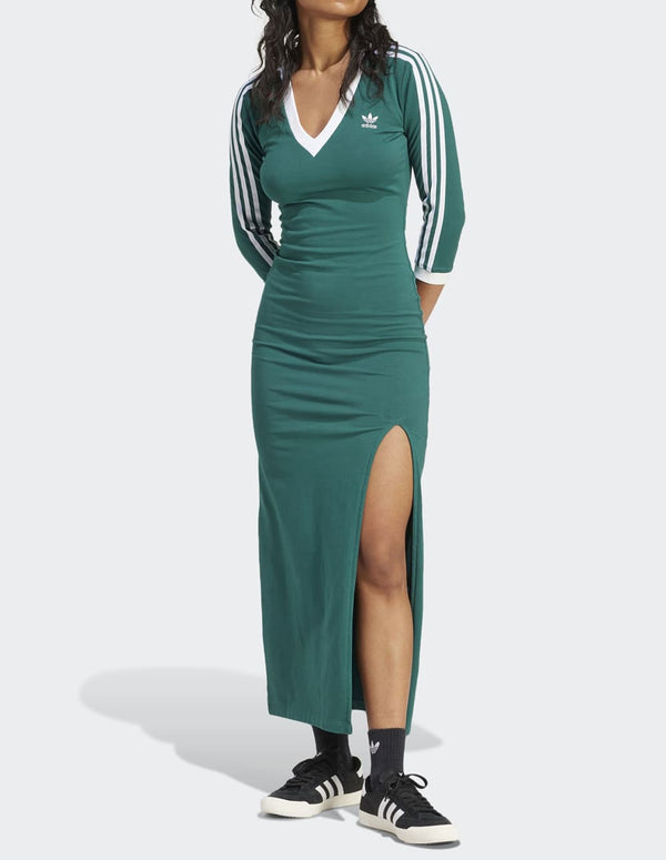 Vestido adidas Largo con Logo Verde Mujer