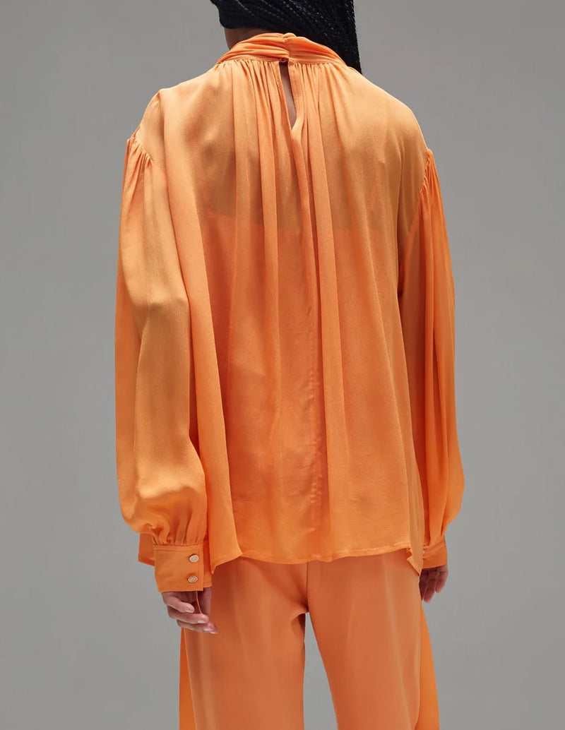 Isabelle Blanche Blouse with Orange Scarf Woman