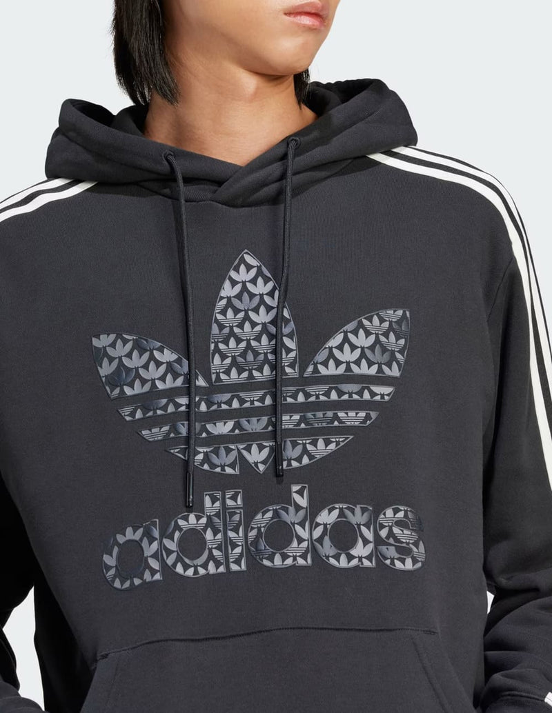 Sudadera con Capucha adidas con Estampado Classic Mono Negra Hombre