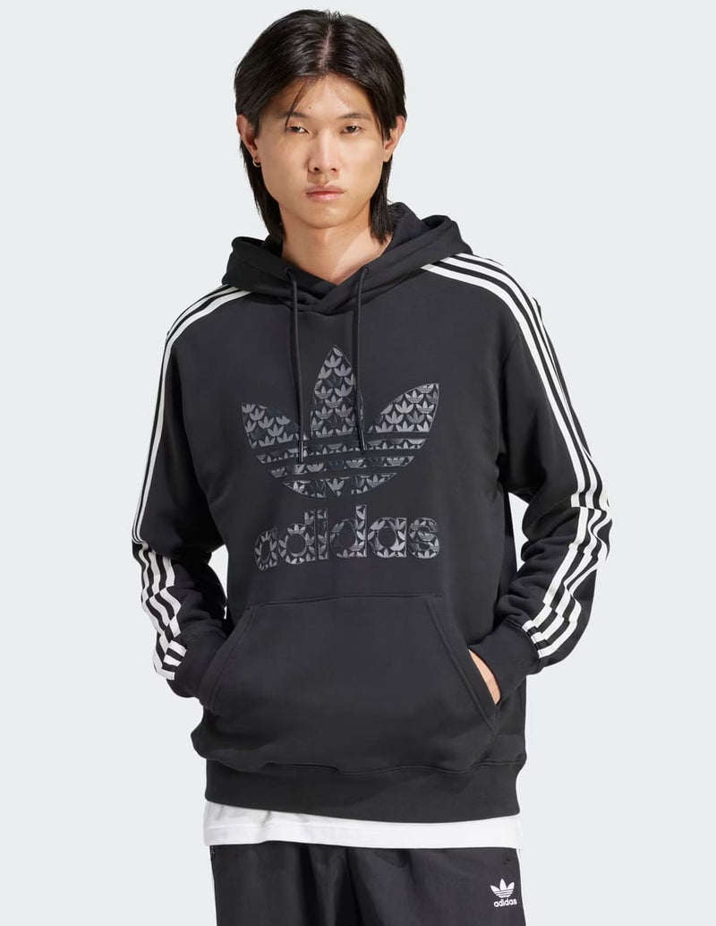 Sudadera con Capucha adidas con Estampado Classic Mono Negra Hombre