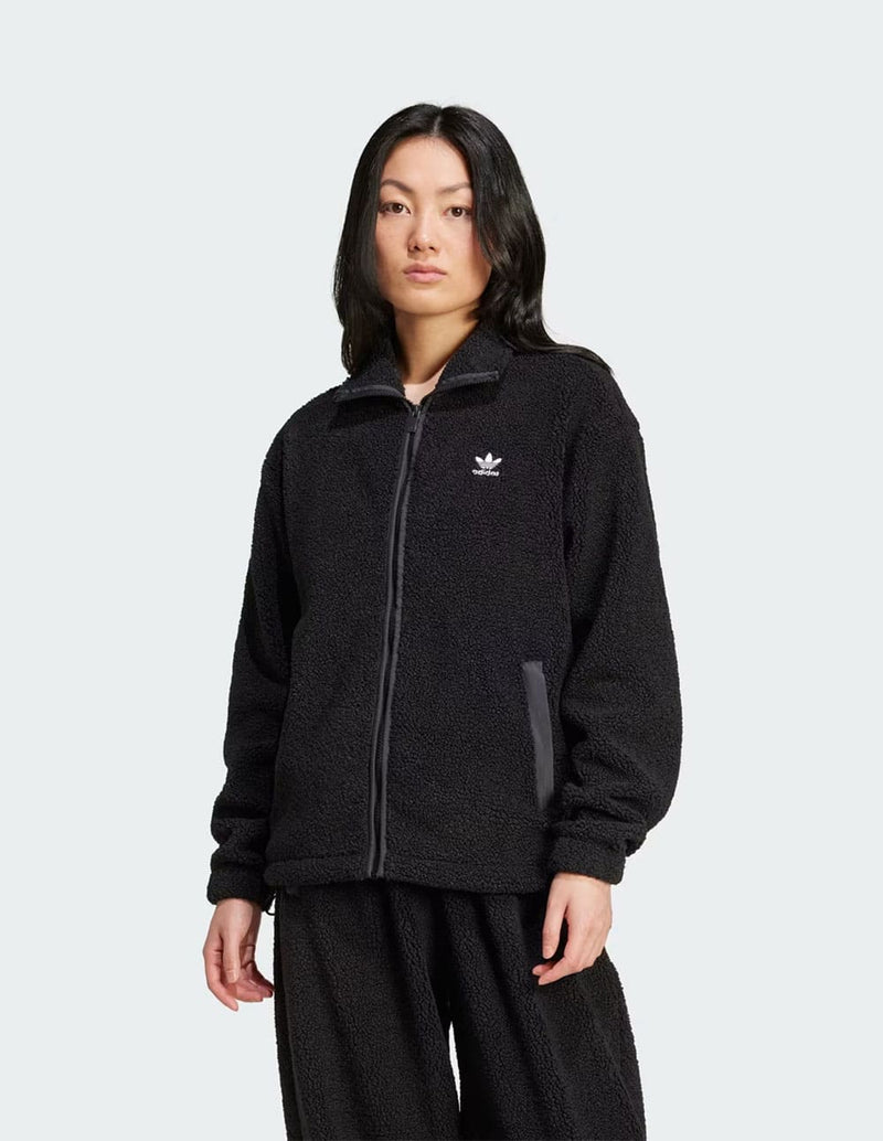 Chaqueta adidas Teddy Fleece Full-Zip Negra Mujer