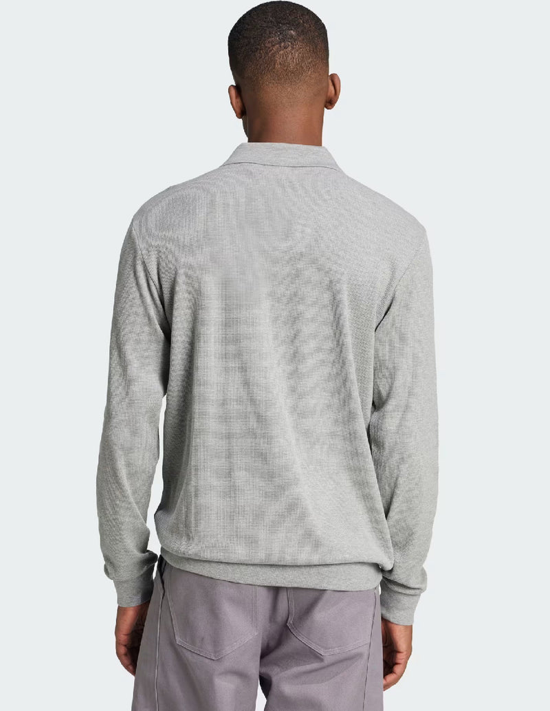 Polo adidas de Manga Larga Gris Hombre