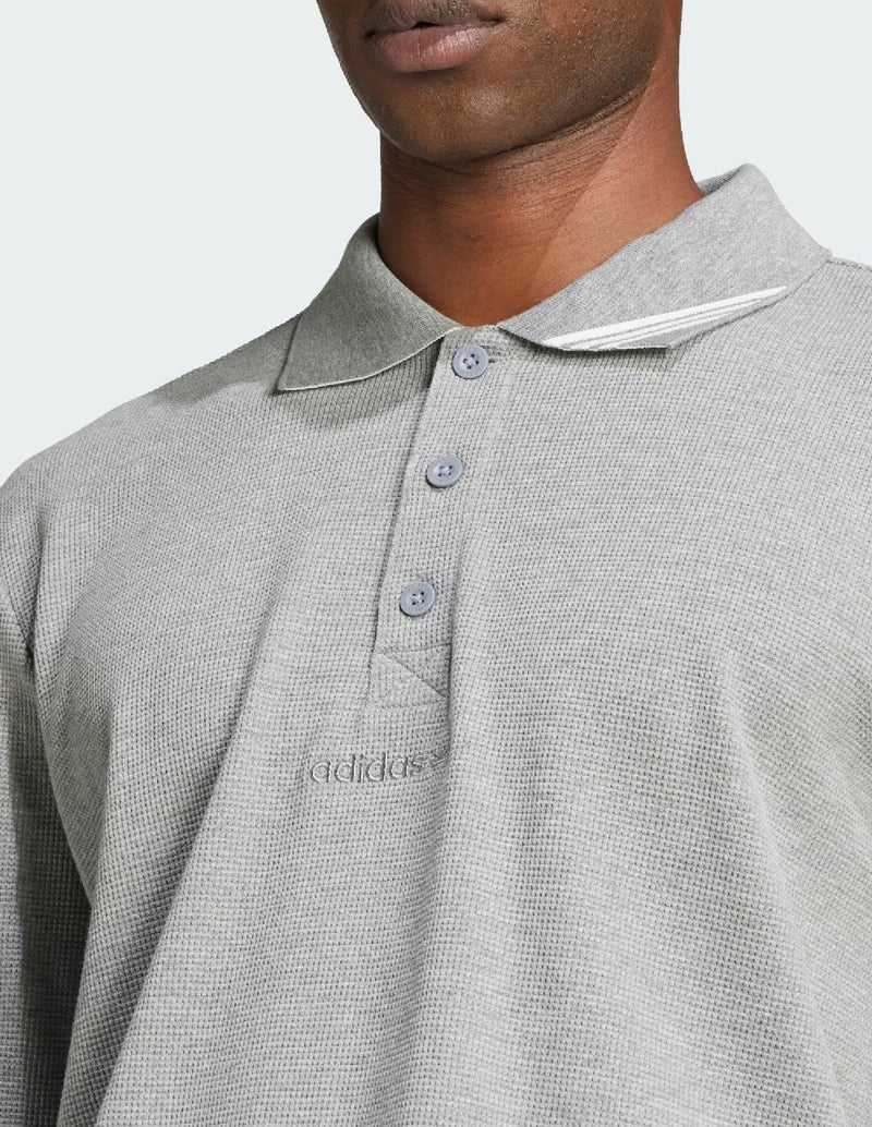 Polo adidas de Manga Larga Gris Hombre