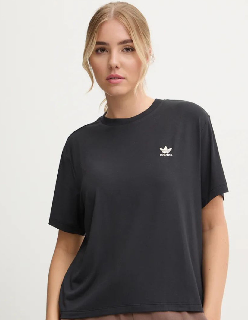 Camiseta adidas Leopard Trefoil Negra Mujer