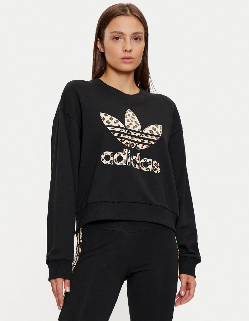 Sudadera adidas Leopard Negra Mujer