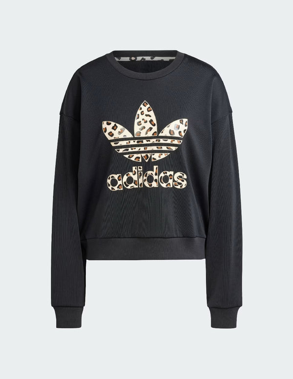 Sudadera adidas Leopard Negra Mujer