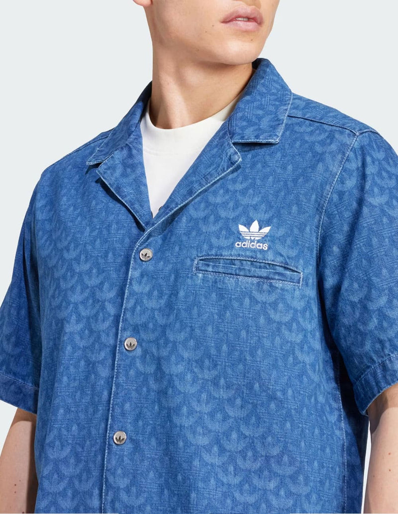 Camisa adidas Monogram Azul Hombre