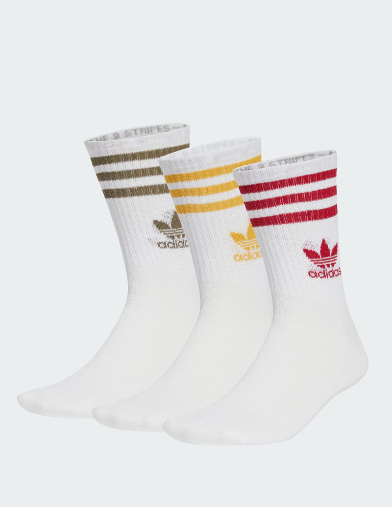 Calcetines adidas Mid Cut Pack de 3 Blancos Unisex