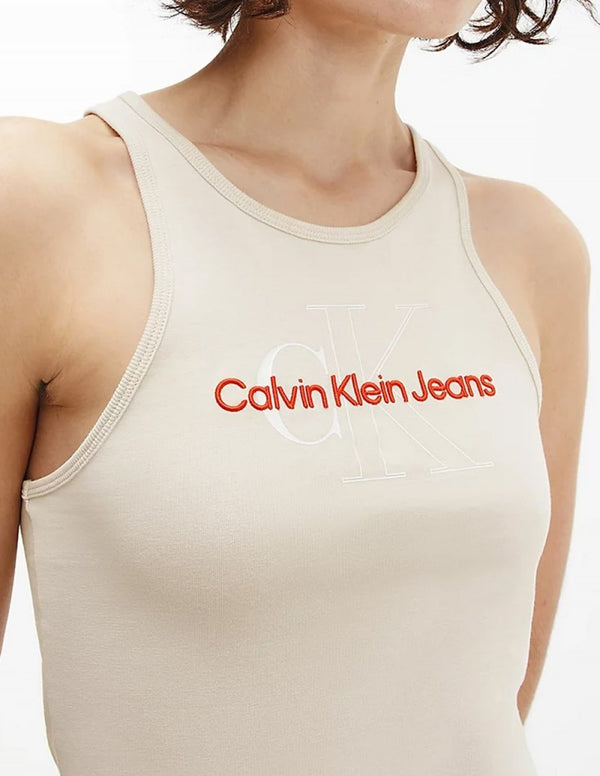 Calvin Klein Jeans Women's Beige Logo Tank Top