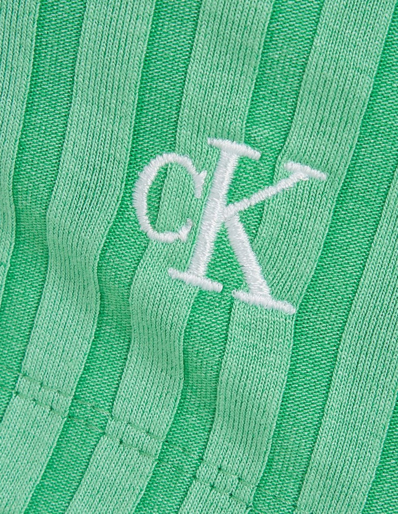 Top Calvin Klein Jeans Double Layer Cut Out Verde Mujer
