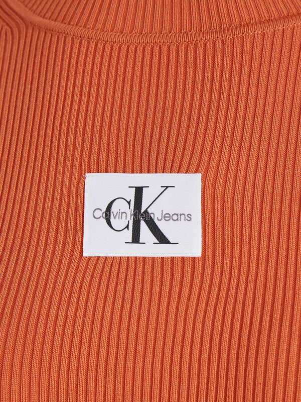 Jersey Calvin Klein Jeans de Cuello Vuelto Naranja Mujer