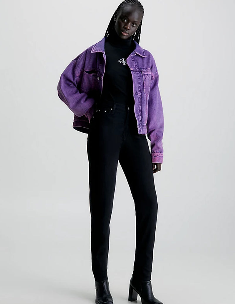 Pantalón Vaquero Calvin Klein Jeans High Rise Straight Negro Mujer