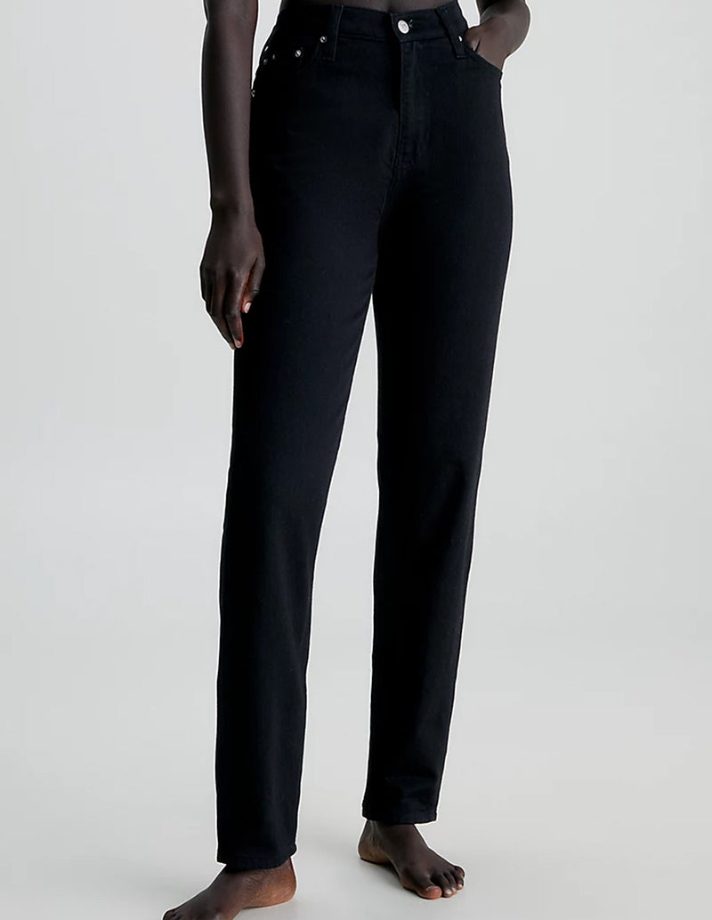 Pantalón Vaquero Calvin Klein Jeans High Rise Straight Negro Mujer