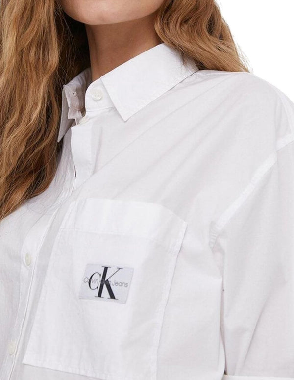 Camisa Calvin Klein Jeans con Logo Blanca Mujer