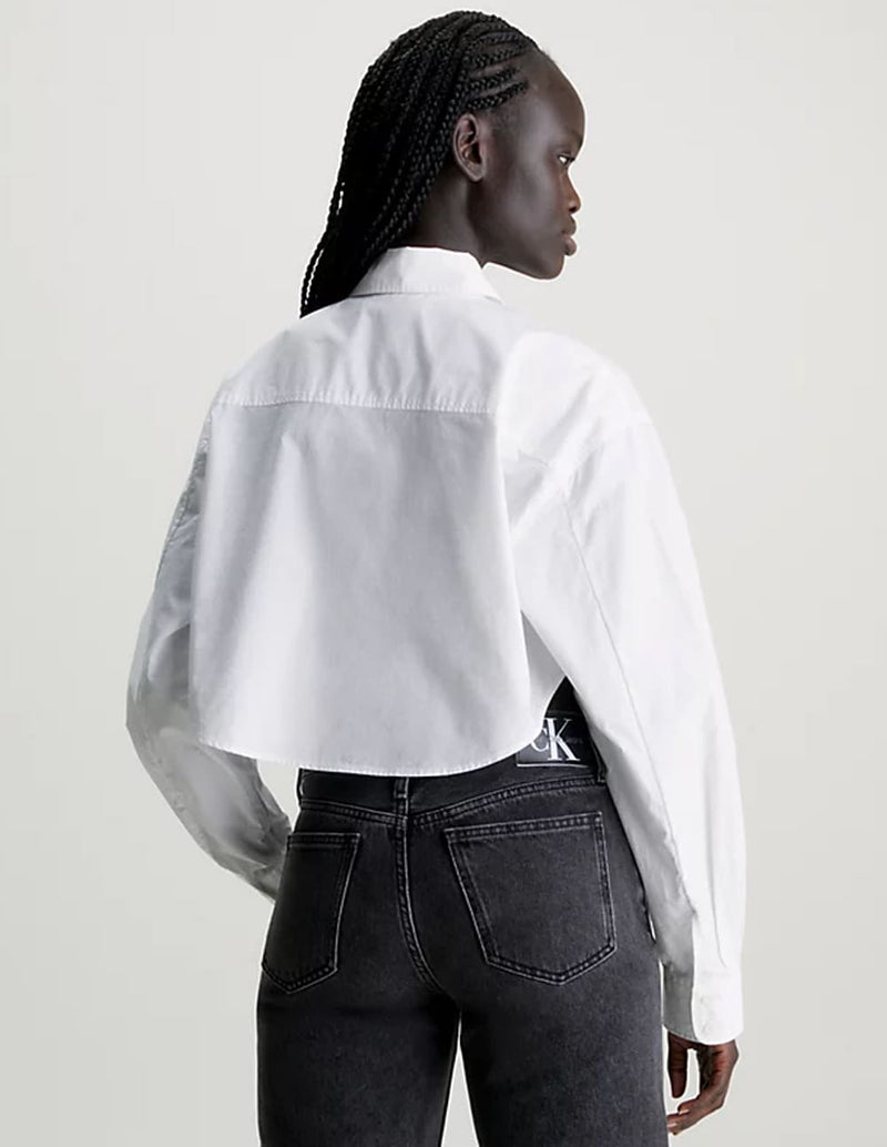 Camisa Calvin Klein Jeans de Popelin Blanca Mujer