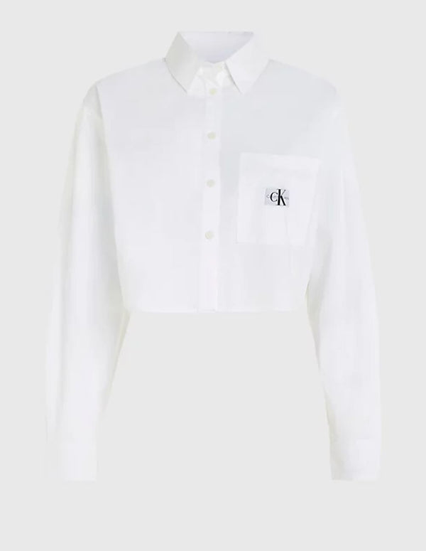 Camisa Calvin Klein Jeans de Popelin Blanca Mujer