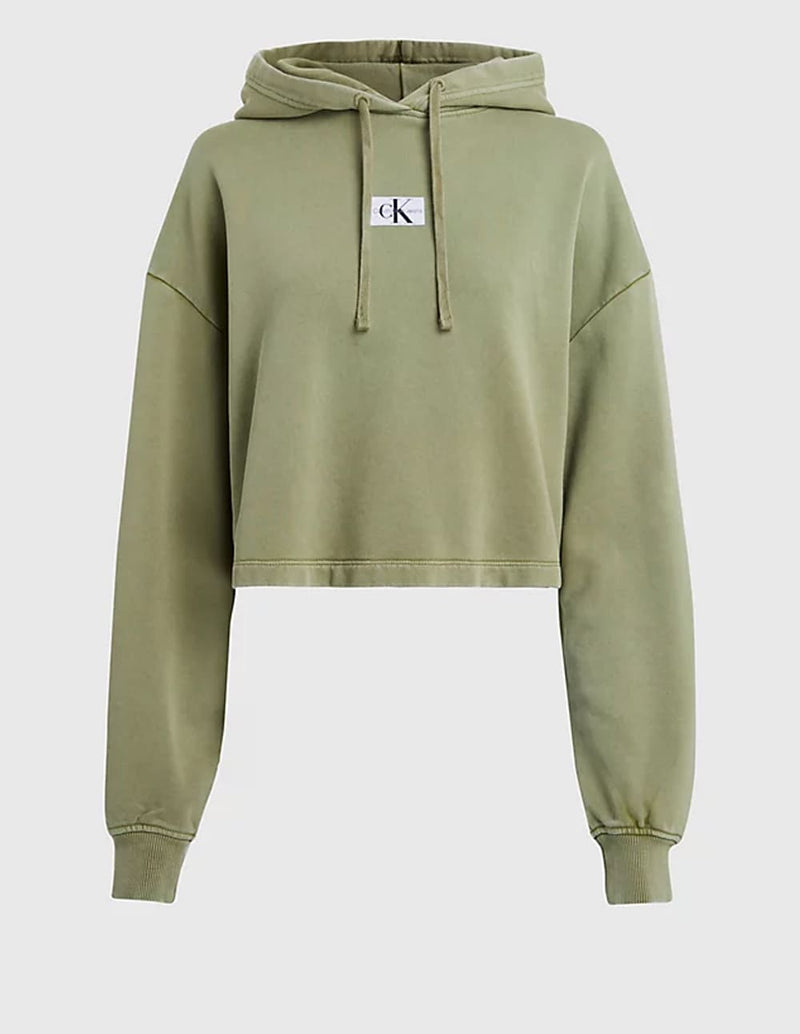 Sudadera con Capucha Calvin Klein Jeans de Algodón Lavado Verde