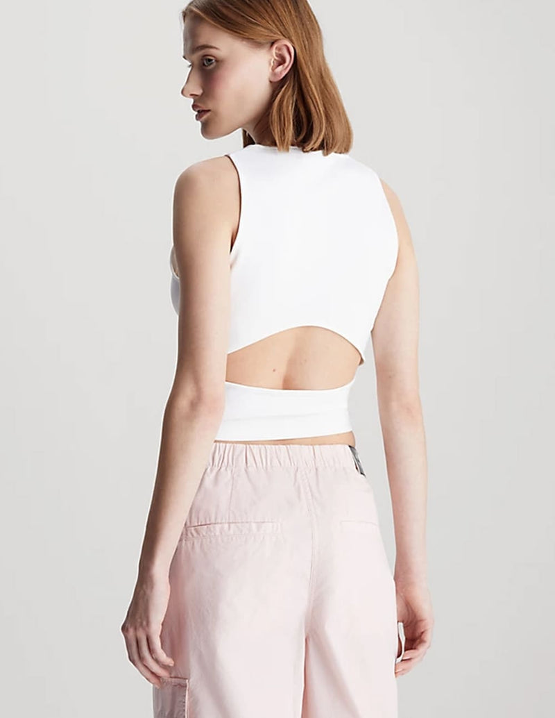 Top Calvin Klein Jeans con Recorte Blanco Mujer