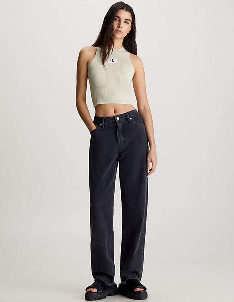 Top Calvin Klein Jeans de Tirantes de Lyocell Verde Mujer