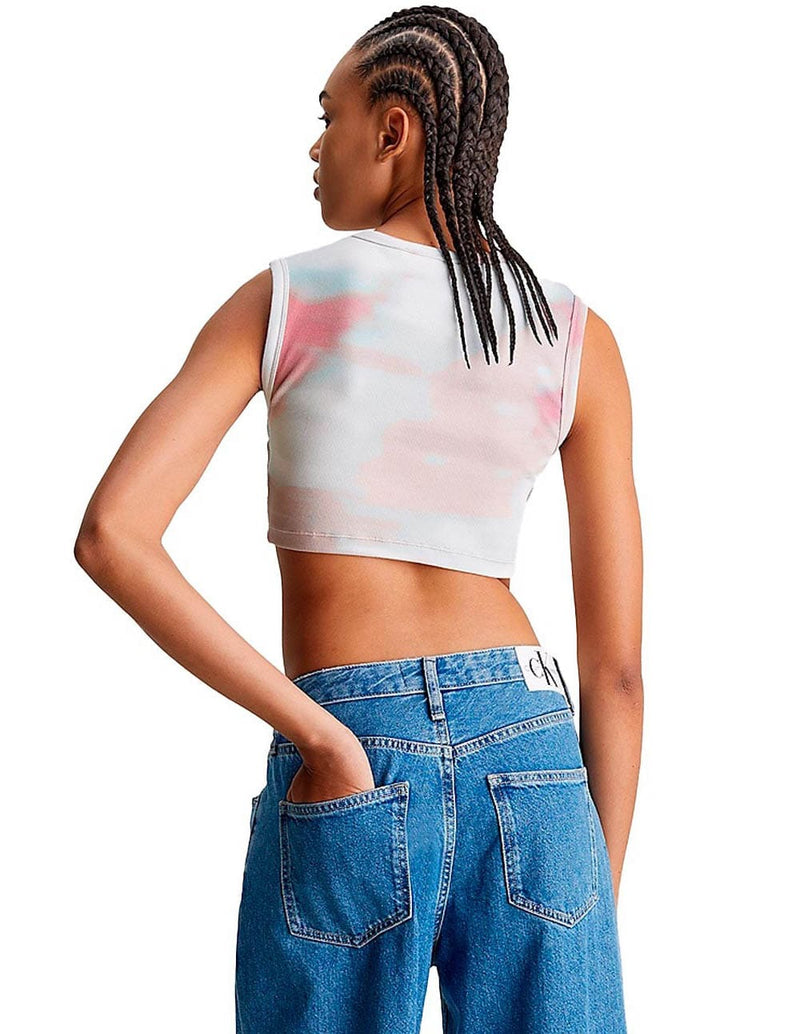Top Calvin Klein Jeans Cropped Estampado Multicolor Mujer