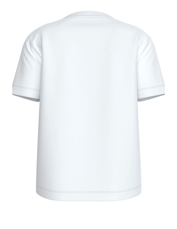 Camiseta Calvin Klein Jeans con Logo Tornasolado Blanca Mujer