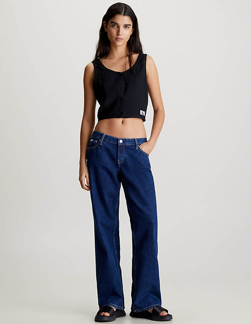 Top Calvin Klein Jeans con Botones Negro Mujer