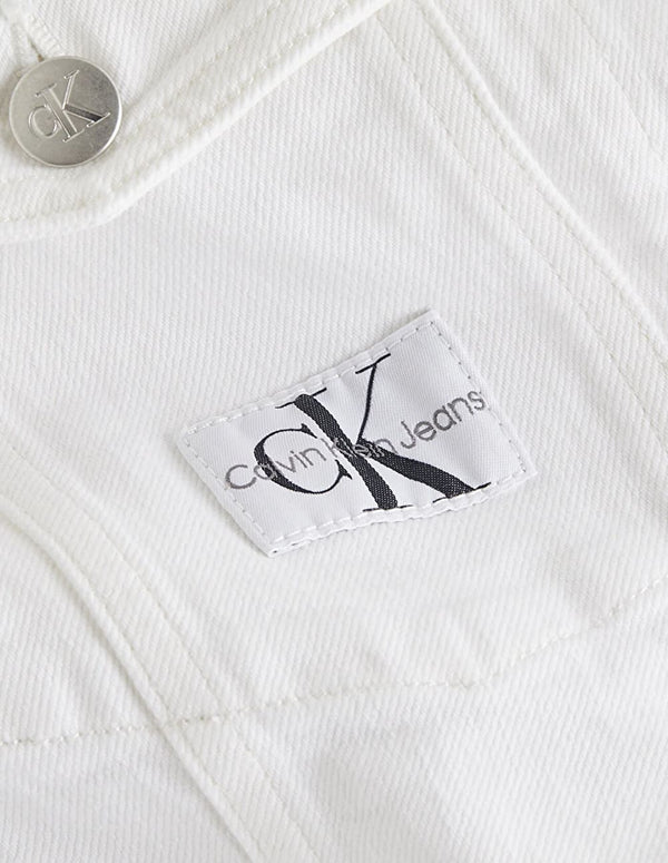 Chaqueta Vaquera Calvin Klein Jeans con Logo Blanca Mujer