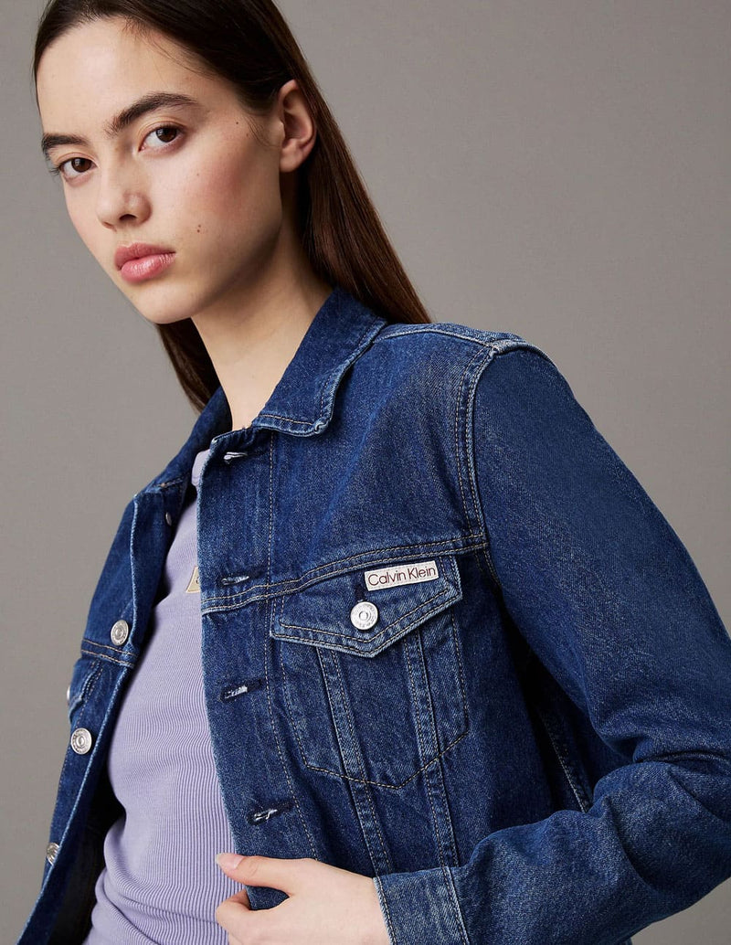 Chaqueta Calvin Klein Jeans Denim Cropped 90´s Azul Mujer