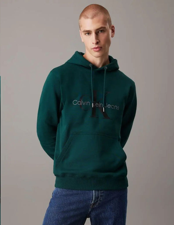 Sudadera con Capucha Calvin Klein Jeans con Logo Verde Hombre