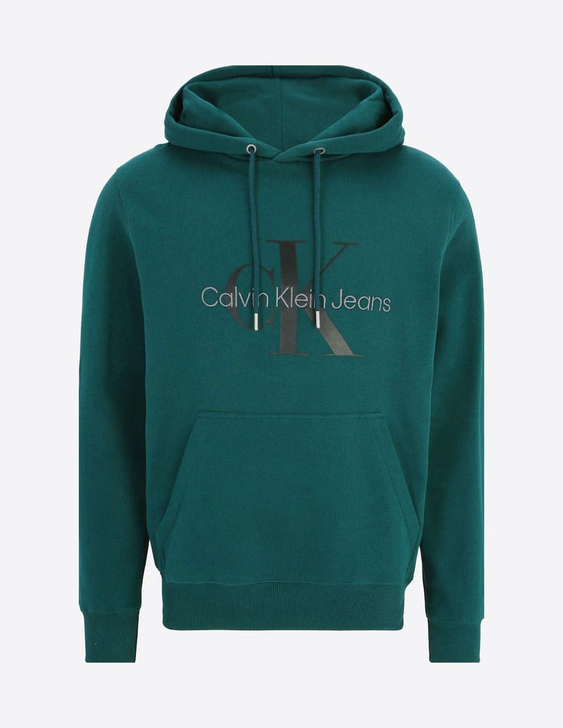 Sudadera con Capucha Calvin Klein Jeans con Logo Verde Hombre